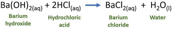 barium hydroxide hydrochloric acid Ba(OH)2 + HCl reaction